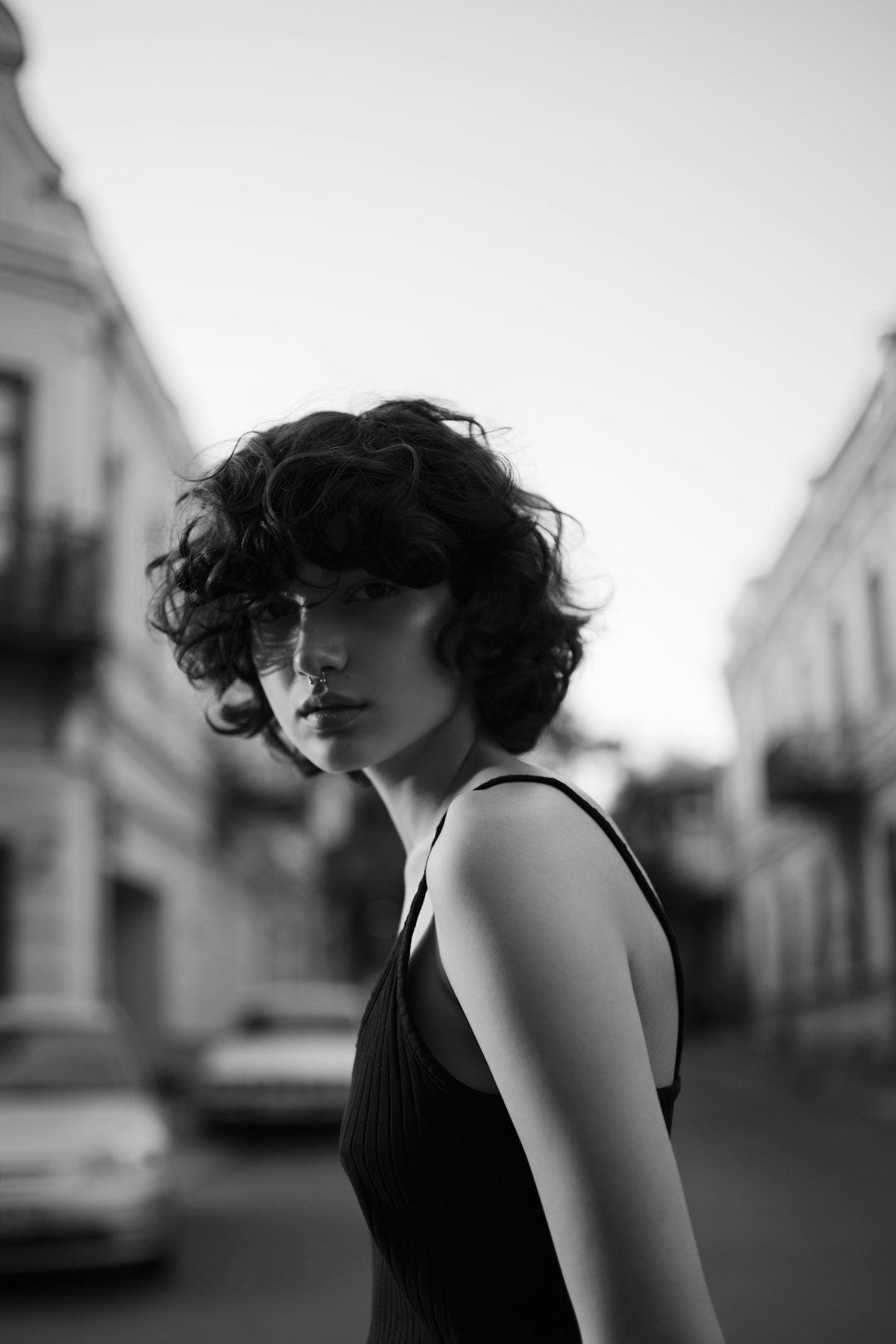 Portrait with a short hairstyle, used as choppy haircut inspiration