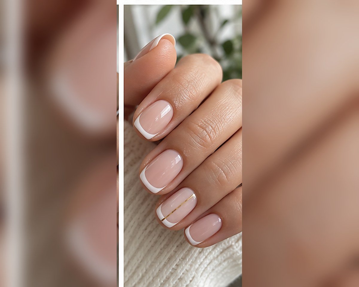 Short squoval nail designs with softened square edges and a minimalist manicure