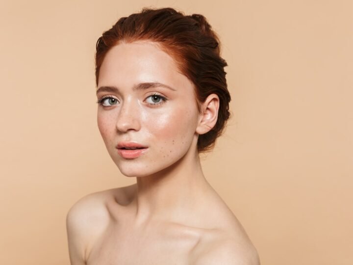 Portrait with natural-looking glowing makeup and softly blended cheek color