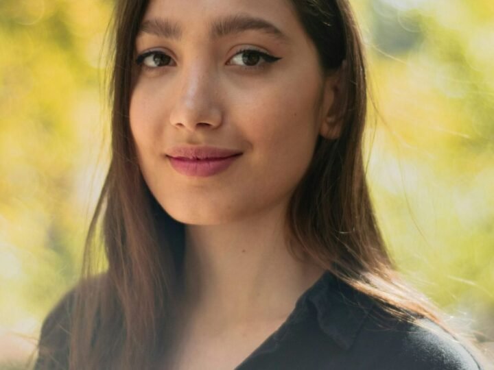 Natural-looking complexion with light polished makeup and visible skin texture