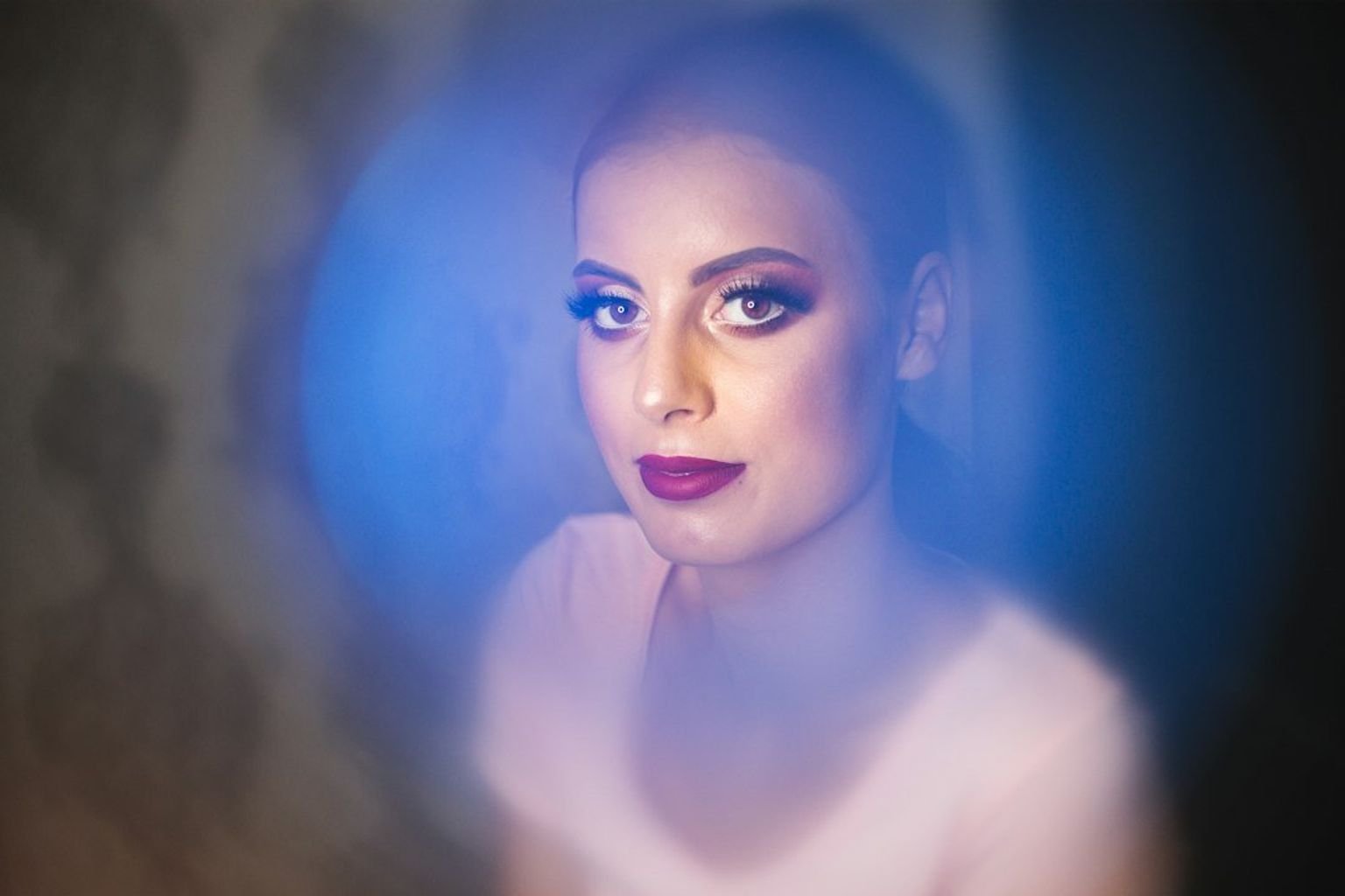 Portrait with soft blended blush and a natural-looking skin finish