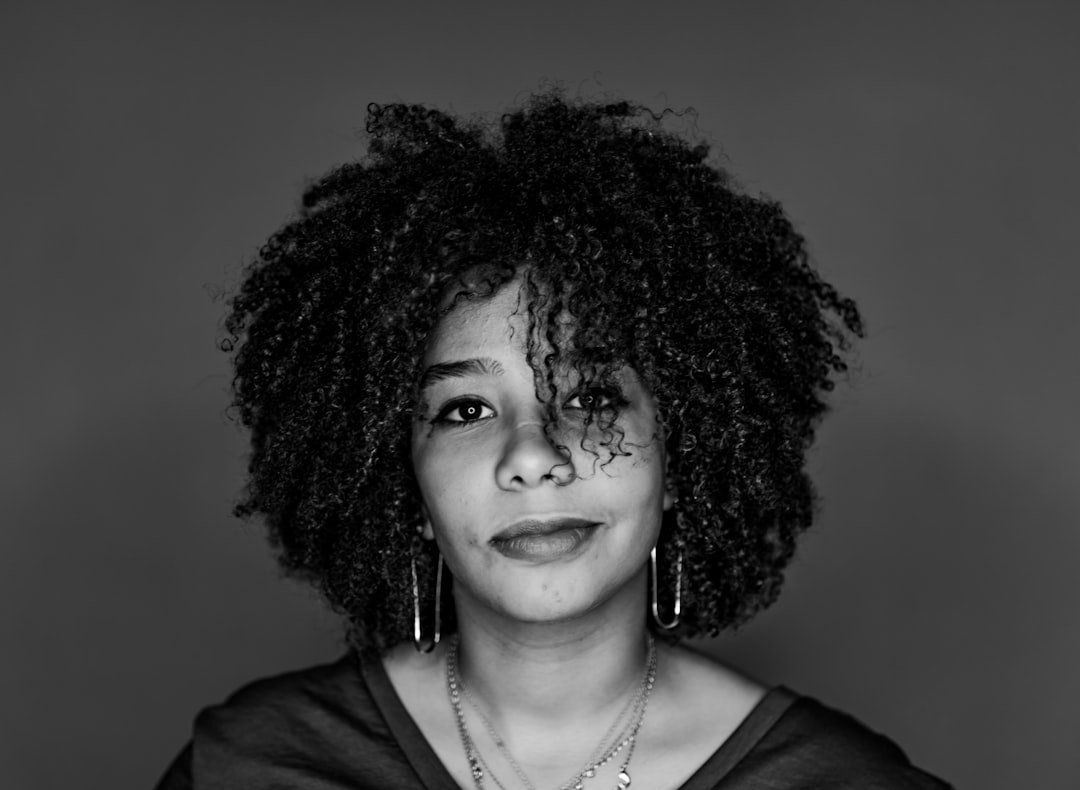 Detailed view of defined curls and natural texture