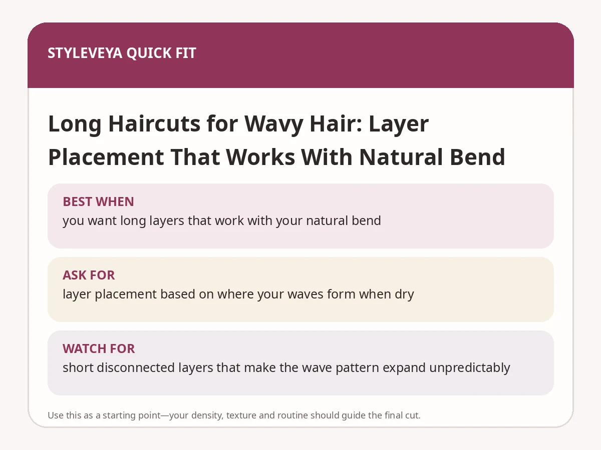 StyleVeya quick-fit summary for Long Haircuts for Wavy Hair: Layer Placement That Works With Natural Bend