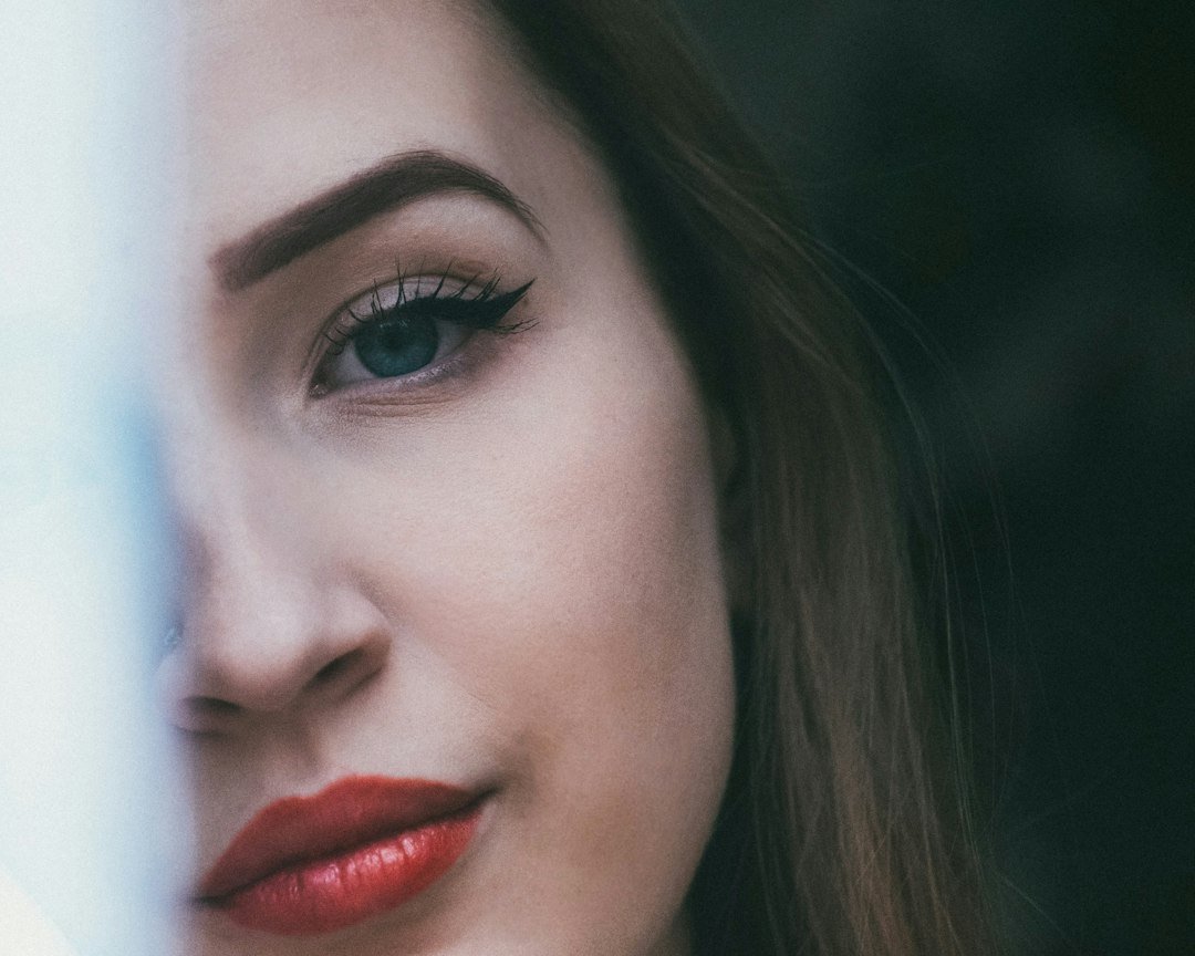 Beauty portrait with softly defined eyes and lips
